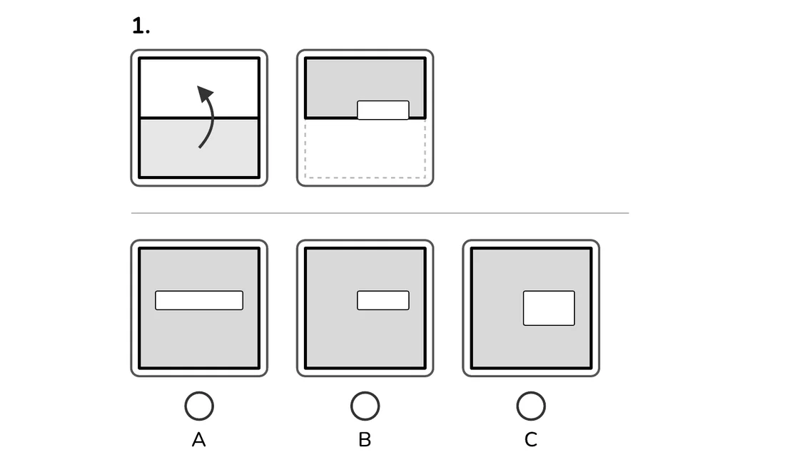 Paper Folding question 1 from the Cuts section of the Gradecairn Grade 2 workbook
