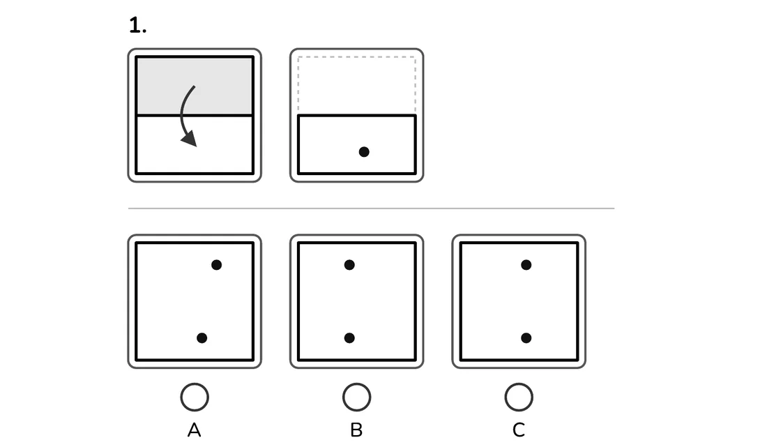 Paper Folding question 1 from the Holes section of the Gradecairn Grade 2 workbook